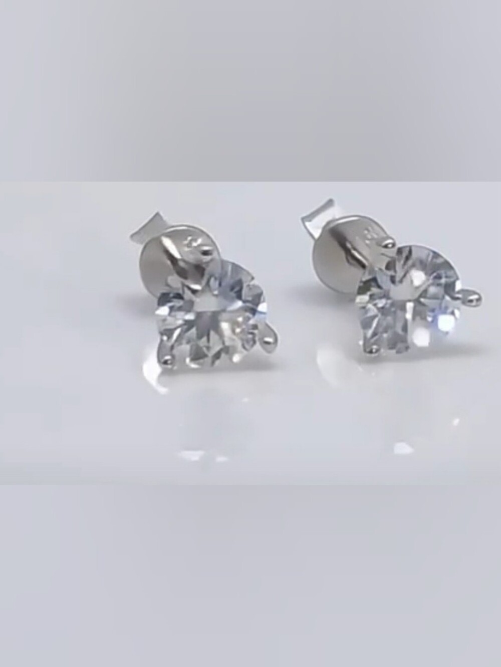 1ct Diamond Mois Studs 3 Prong ×2